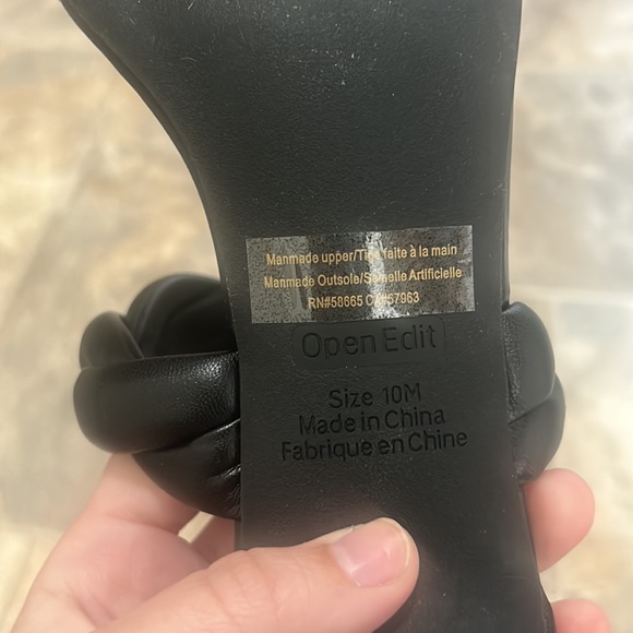 Open Edit Black Remmy Twist Sandal Heels 10 - Picture 9 of 10